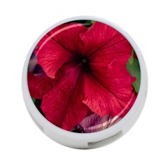 Red Peonies Single-sided 4 Port Usb Hub (round) by Elanga