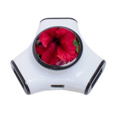 Red Peonies 3 Port Usb Hub by Elanga