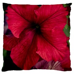 Red Peonies Large Cushion Case (one Side) by Elanga