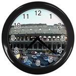 Roman Colisseum Black Wall Clock Front