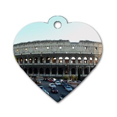 Roman Colisseum Single-sided Dog Tag (heart) by PatriciasOnlineCowCowStore