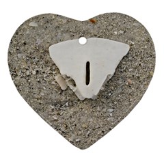 Quarter Of A Sand Dollar Ceramic Ornament (heart) by Elanga