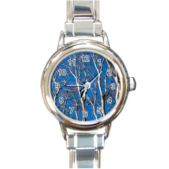 Trees on Blue Sky Classic Elegant Ladies Watch (Round)