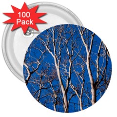 Trees On Blue Sky 100 Pack Large Button (round) by Elanga