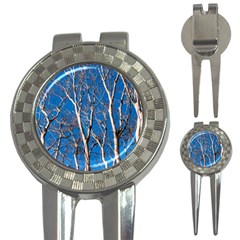 Trees On Blue Sky Golf Pitchfork & Ball Marker by Elanga