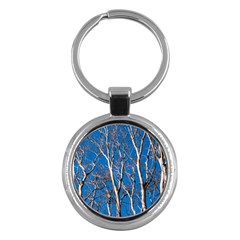 Trees On Blue Sky Key Chain (round) by Elanga