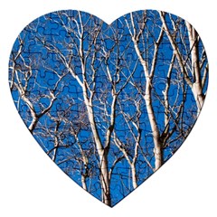 Trees On Blue Sky Jigsaw Puzzle (heart) by Elanga