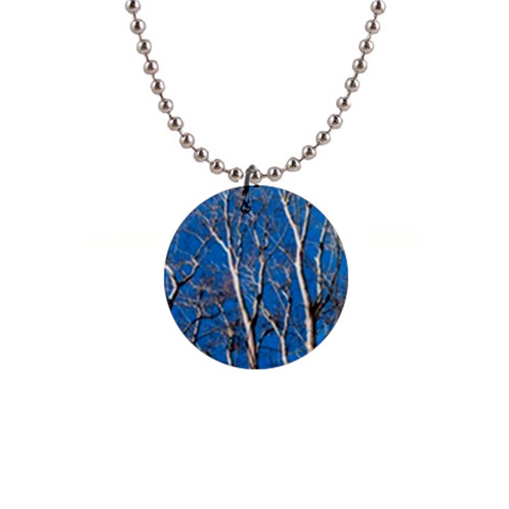 Trees on Blue Sky Mini Button Necklace