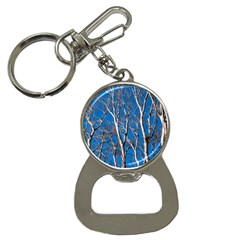 Trees On Blue Sky Key Chain With Bottle Opener by Elanga