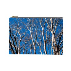 Trees On Blue Sky Large Makeup Purse by Elanga