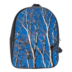 Trees On Blue Sky Large School Backpack by Elanga