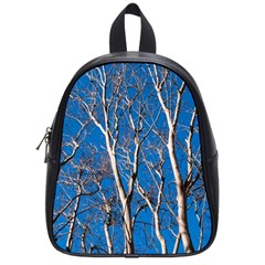 Trees On Blue Sky Small School Backpack by Elanga