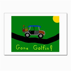 Gone Golfin 10 Pack Large Postcard by golforever12