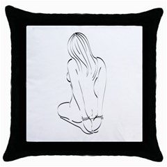 Bound Beauty Black Throw Pillow Case by Deviantly