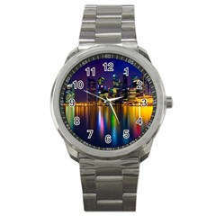 Night View Stainless Steel Sports Watch (round) by Unique1Stop