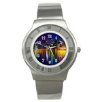 Night View Stainless Steel Watch (Round) Front