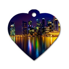 Night View Twin-sided Dog Tag (heart) by Unique1Stop