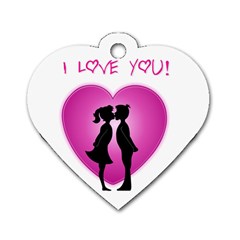 I Love You Kiss Twin-sided Dog Tag (heart) by anasuya