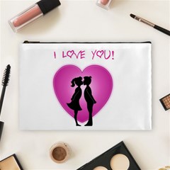 I Love You Kiss Cosmetic Bag (large) by anasuya