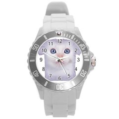 Cute Cat Round Plastic Sport Watch Large by SweetCat