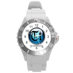 Small Logo Of Trickytricks Round Plastic Sport Watch Large by mytrickytricks