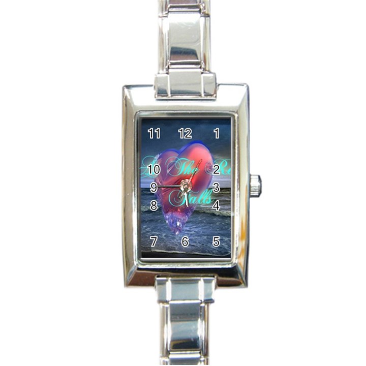 As The Rain Falls Rectangular Italian Charm Watch