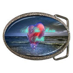 As The Rain Falls Belt Buckle (oval) by AuthorPScott