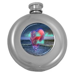 As The Rain Falls Hip Flask (round) by AuthorPScott