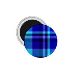 Blue Plaid 1 75  Button Magnet by crabtreegifts