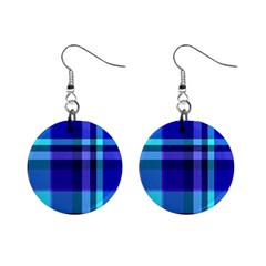 Blue Plaid Mini Button Earrings by crabtreegifts