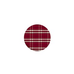 Red White Plaid 1  Mini Button by crabtreegifts