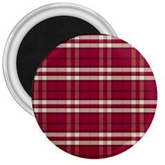 Red White Plaid 3  Button Magnet by crabtreegifts