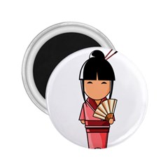 Japanese Geisha 2 25  Button Magnet by KujiKujistore