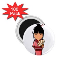 Japanese Geisha 1 75  Button Magnet (100 Pack) by KujiKujistore