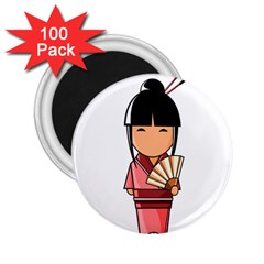 Japanese Geisha 2 25  Button Magnet (100 Pack) by KujiKujistore