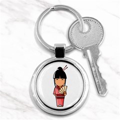 Japanese Geisha Key Chain (round) by KujiKujistore