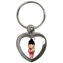 Japanese Geisha Key Chain (heart) by KujiKujistore