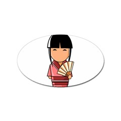 Japanese Geisha Sticker (oval) by KujiKujistore