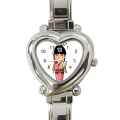 Japanese Geisha Heart Italian Charm Watch  by KujiKujistore