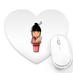 Japanese Geisha Mouse Pad (heart) by KujiKujistore