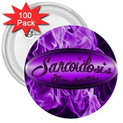 Flaming Hope  3  Button (100 Pack) by PJsKickinDesigns