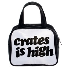 Crates Is High - Black Print Classic Handbag (two Sides) by ResearchDeluxe