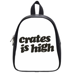 Crates Is High - Black Print School Bag (small) by ResearchDeluxe