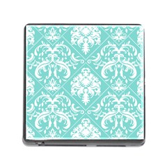 Tiffany Blue And White Damask Memory Card Reader With Storage (square) by eatlovepray