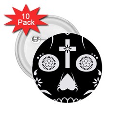 Sugar Skull 2 25  Button (10 Pack) by asyrum