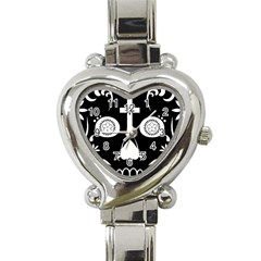 Sugar Skull Heart Italian Charm Watch  by asyrum