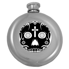 Sugar Skull Hip Flask (round) by asyrum