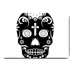 Sugar Skull Large Door Mat by asyrum