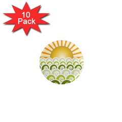 Along The Green Waves 1  Mini Button Magnet (10 Pack)