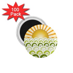 Along The Green Waves 1 75  Button Magnet (100 Pack)